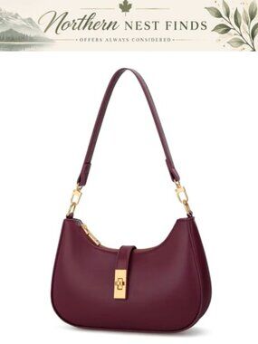 PU Leather Shoulder Bag Hobo Handbag Vegan Leather Small Clutch Purse